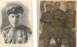 Мизеров Иван Алексеевич (1-й справа) - служил на Алтае в городе Славгород в В.Д.В в звании старшего сержанта, закончил войну в Будапеште (Венгрия).